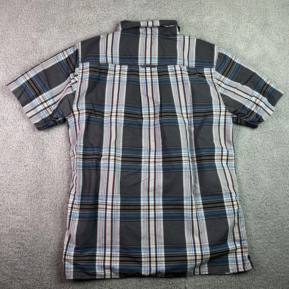 The North Face Mens Button-Up Shirt Multicolor Plaid Short‎ Sleeve Pocket M